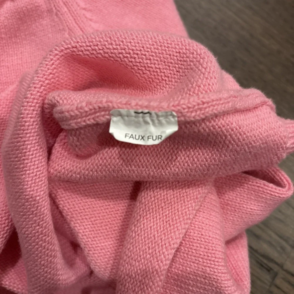 Gymboree Pink Scottie Dogs Faux Fur Knit Sweater Dress Sz 12-18 mo‎ Short Sleeve